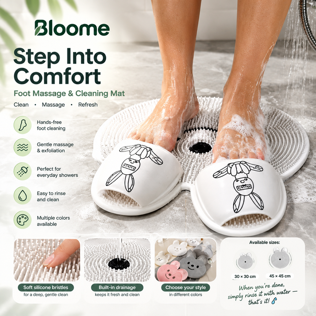 Step Into Comfort — Foot Massage & Cleaning Mat with Massage Slippers