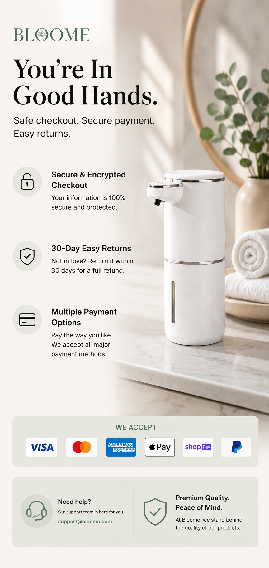 Touchless Foam Soap Dispenser Clean Hands. Zero Touch. Less Mess.