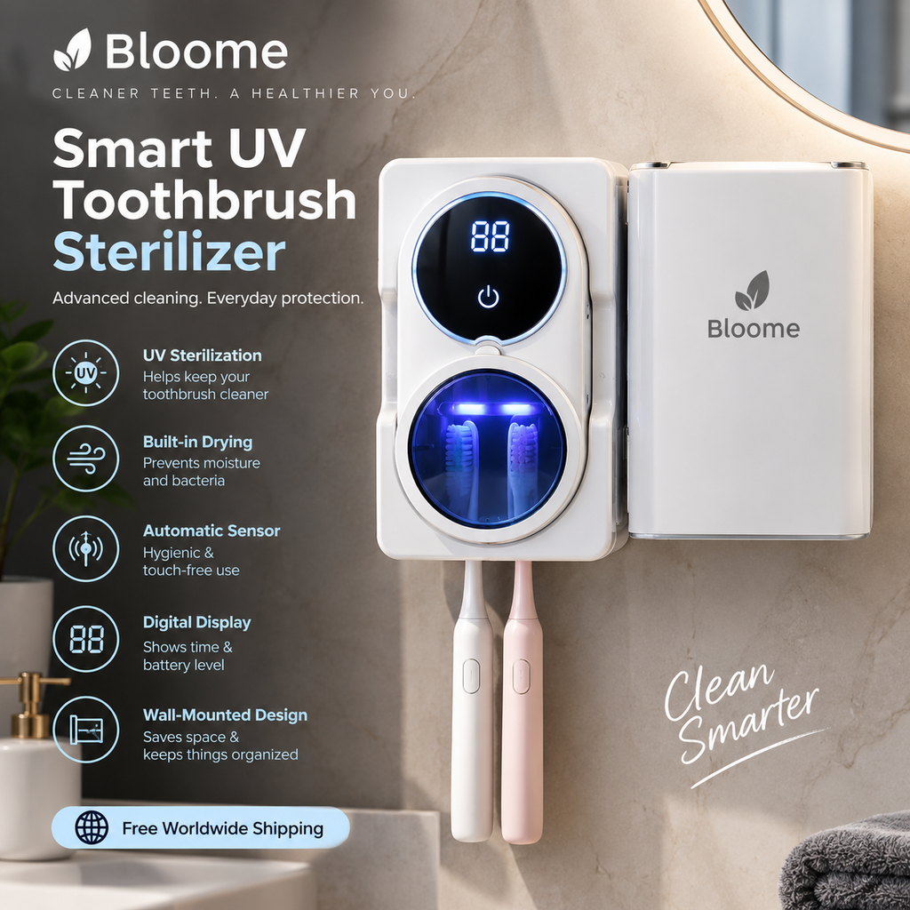 Automatic Wall-Mounted Toothbrush Holder with Digital Display