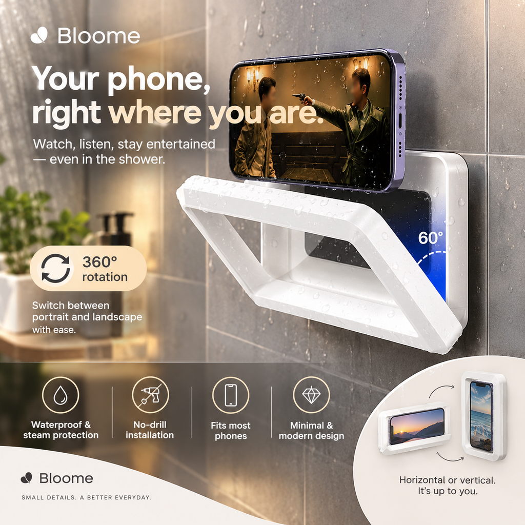 Waterproof 360° Rotating Bathroom Phone Holder