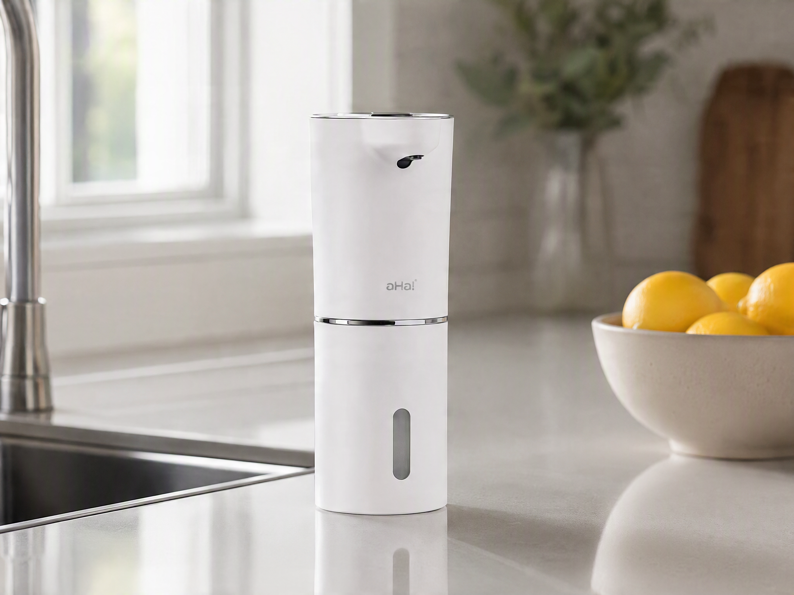 Touchless Foam Soap Dispenser Cleaner Hands. Less Mess. No Touching.