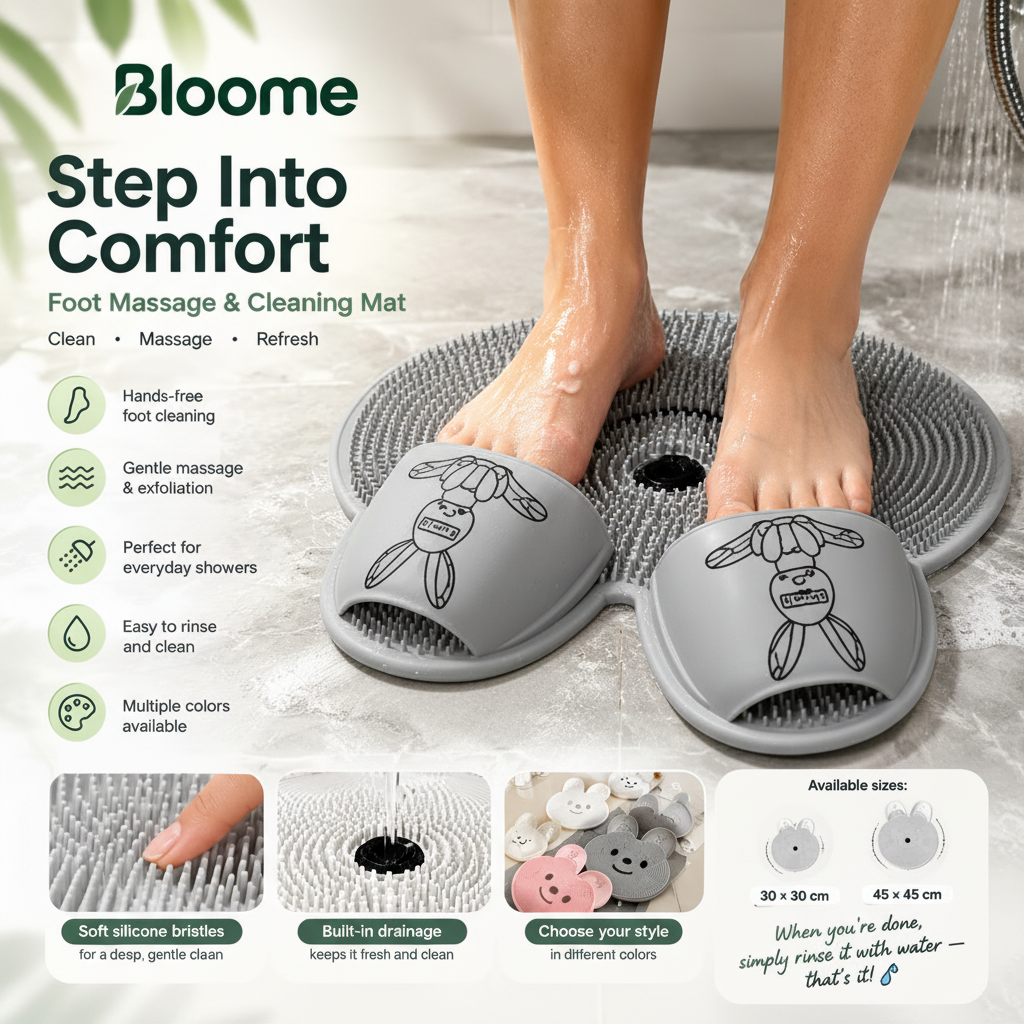 Step Into Comfort — Foot Massage & Cleaning Mat with Massage Slippers